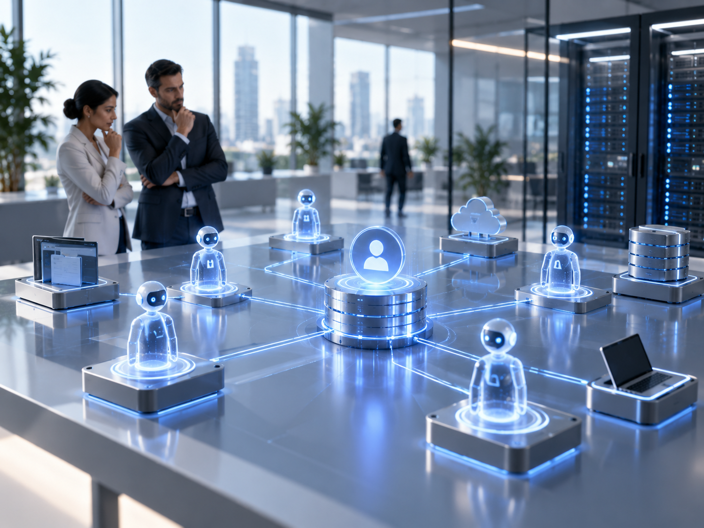 AI agent identity governance architecture connecting governed agents to enterprise systems